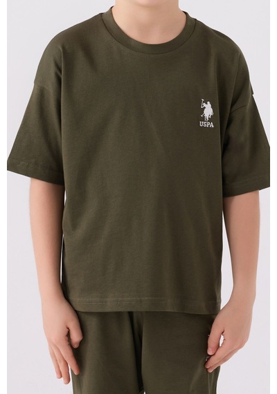 U.S. Polo Assn. Erkek Çocuk Koyu Haki Bermuda Takımı 5274-43684 Koyu Haki