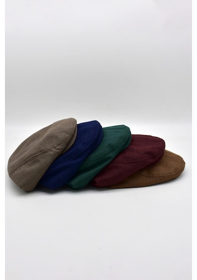 Külah Erkek Dokulu London Kasket Yeşil Flat Cap Şapka - Standart Yeşil