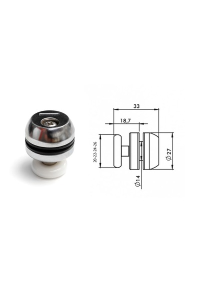 Ayrıntıshop Panel Duşakabin Tekerlek Çap 24mm 1 Adet Krom