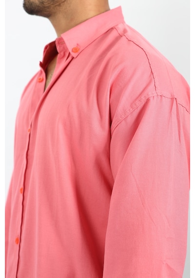 Mcz Giyim Pembe Renk Oversize Uzun Kollu Erkek Gömlek
