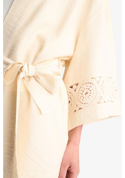DeFacto Regular Fit Uzun Kollu Kuşaklı Kimono F0986AX25SMBG677