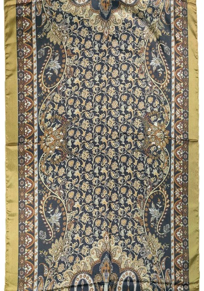 Mim Eşarp Işıl İpek Etnik Desenli Jan Jan Şal 75x190 Cm Gold