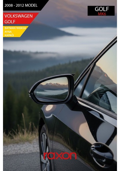 Volkswagen Golf 6 - 2008-2012 Batman & Yarasa Ayna Kapağı Parlak Piano Black Sport