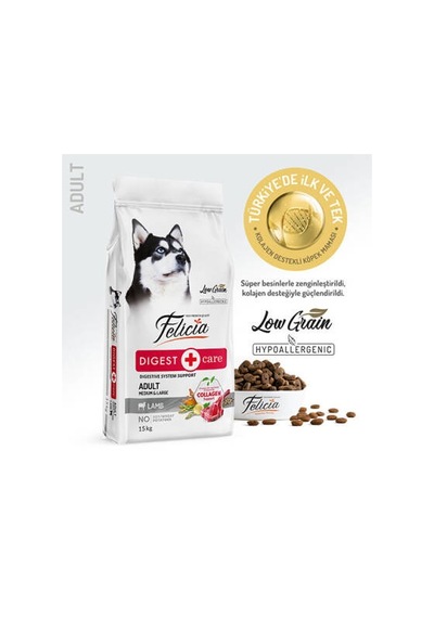 Hypoallergenic Medium Large Kuzulu Düşük Tahıllı Yetişkin Köpek Maması 15 Kg