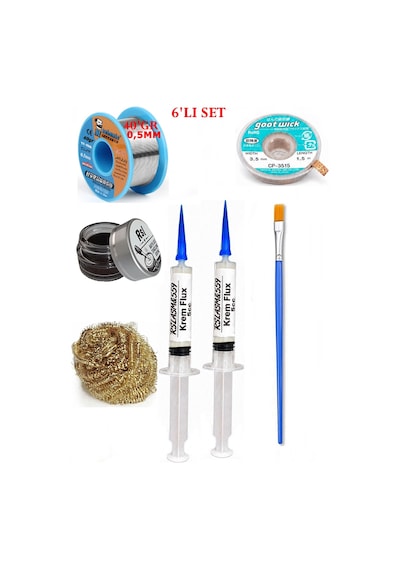 Lehimleme Seti 40 G 0,5 Mm Lehim Teli Cp-3515 Lehim Fitili Flux Lehim Toplama Tek Fırça Seti Tk190