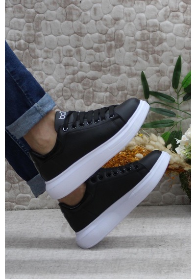 Fort B-150 Siyah Beyaz Rahat Kalın Taban Sneaker Erkek Spor Ayakkabı Siyah - Beyaz Fort B-150 Siyah Beyaz Rahat Kalın Taban Sneaker Erkek Spor Ayakkabı Siyah - Beyaz