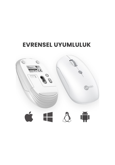 Lecoo WS211 Kablosuz 1600DPI 6 Tuşlu Çift Modlu Şarj Edilebilir Optik Mouse
