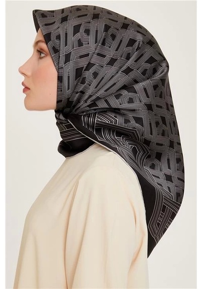 Armine Sura Saf İpek Eşarp 9213d 03 Siyah