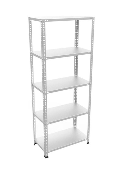 Raf Burada  5 Katlı Galvaniz Çelik Raf - Depo, Arşiv, Kiler, Dosya, Market Rafı-43x60x250 cm- 1.00 mm