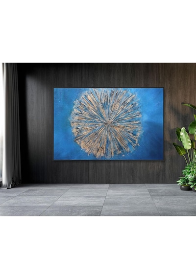 Geometrik Dokulu El Yapımı Yağlı Boya Tablo 85x64cm