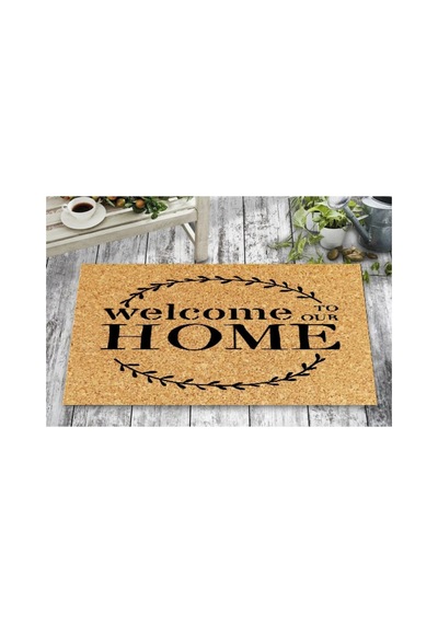 Dijital Baskı Paspas Dış Kapı Önü Balkon Koridor Paspası Kaymaz Taban Kahverengi Welcome Home2 - 930999319 Kahverengi Welcome Home2