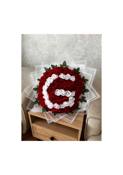Gül Buketi 101 Adet Harf Detaylı Kadife Gül Kırmızı - 636626942 Kırmızı