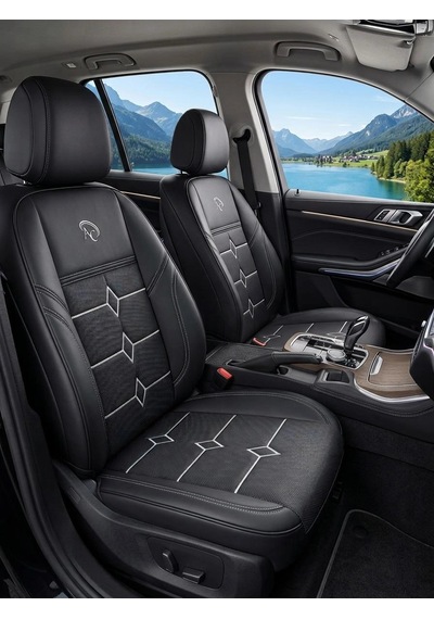 Renault Symbol-clio 2-broadway-toros-dacia Logan Araca Özel Keten Koltuk Kılıfı - Siyah Renk - Arka