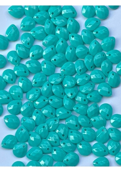 Turkuaz Oya, Abiye, Havlu, Takı, Örgü Vb. Plastik Gözyaşı Damla Boncuk. 25gr. Tahmini 190 Adet.