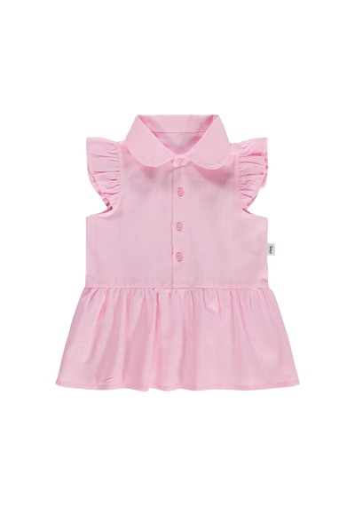 Civil Baby Bebe Yakalı Düz 6-18 Ay Elbise - Pembe