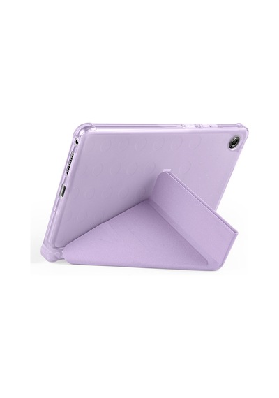 Lenovo Tab One 8.7 2025 Tb-305fu Uyumlu Kalem Bölmeli Dönebilen Üçgen Standlı Tri Folding Tablet Kılıfı - Lila - T41659