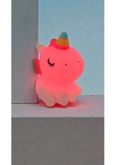 Unicorn Dekoratif Masa Gece Lambası Boyut:16cm Çok Renkli