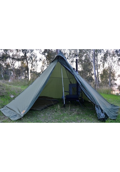 Bushlove Mega Xl Hot Tent Teepee Soba Çıkışlı Çadır V2 Haki