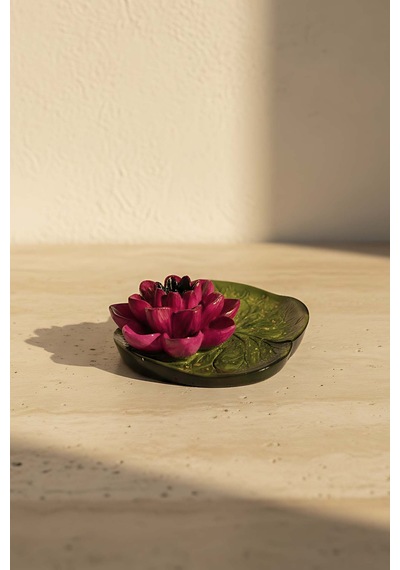 Pembe Lotus Çiçeği Dekoratif Tabak