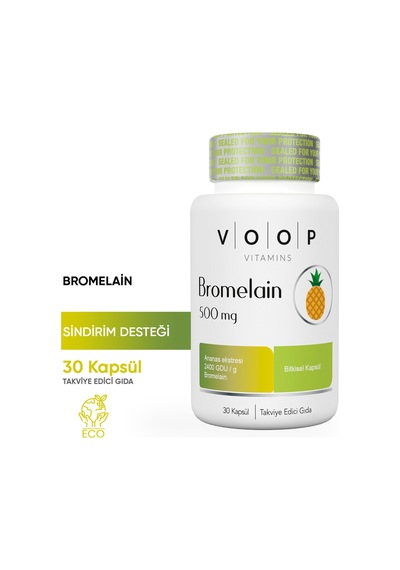 Voop Bromelain 500 MG Ananas 30 Bitkisel Kapsül