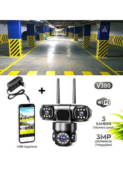 3 Mp Wifi Akıllı Kablosuz Güvenlik Kamerası - Cep Telefonu İzlemeli, Çift Yönlü Sesli Güvenlik Sistemi