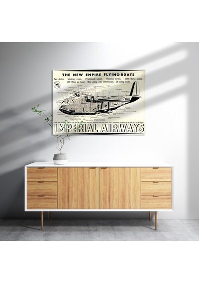 Cakasepetim Vintage Uçak Reklamı Ahşap Mdf Tablo