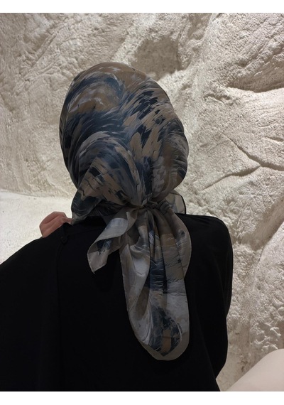 Qalortex Scarf Pamuklu Soft Lara Desen Eşarp-gri