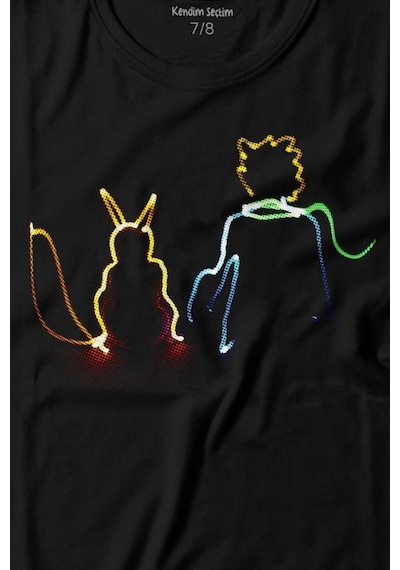 Kendim Seçtim Küçük Prens Çizim Temalı Baskılı Tişört Çocuk T-shirt 001