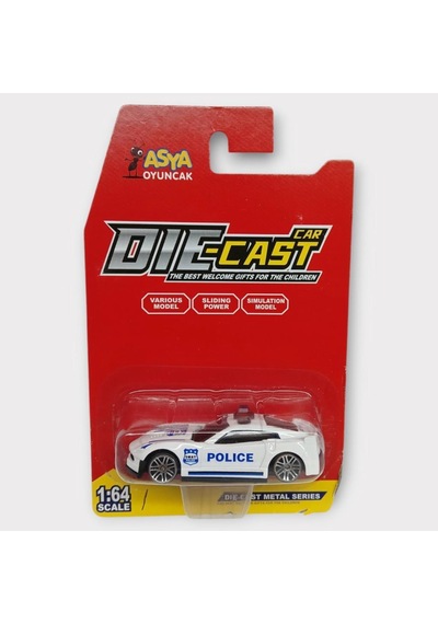 Metal Mini Polis Arabası 8 Cm - Polis - 1 Lisinya Çok Renkli