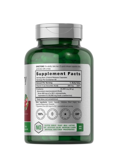 Horbaach Cranberry Concentrate Extract + Vitamin C 30,000mg 1... Aromasız