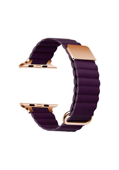 Watch 7 45mm Uyumlu Krd-78 Pu Deri Kordon Strap Kayış-krg-mürdüm