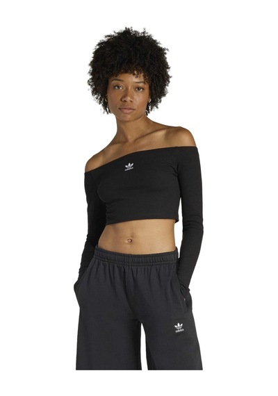 Black Adidas Kadın Günlük T-shirt Ess Rib Ls Ke3150 Siyah