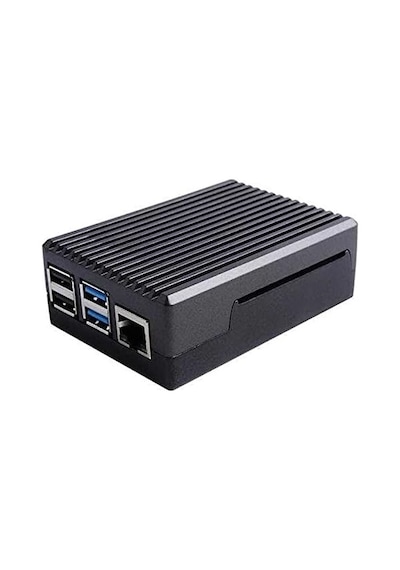 Raspberry Pi 4 Alüminyum Muhafaza Kutusu Soğutmalı - Siyah