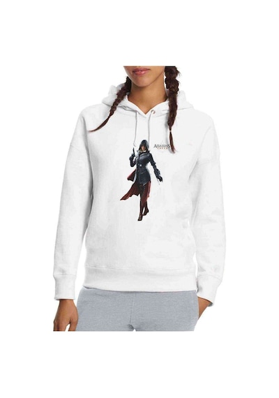 Assassins Creed Unity Elise Baskılı Beyaz Kadın Kapşonlu Sweatsh