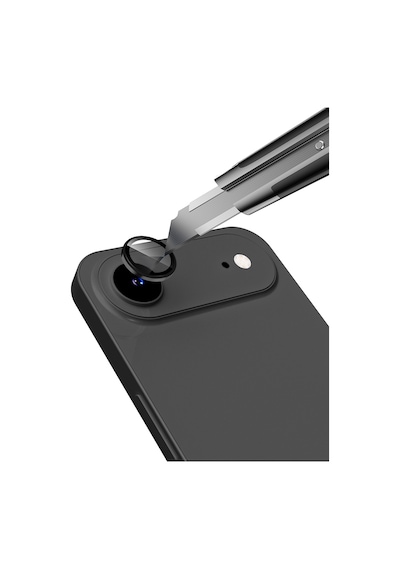 Apple Uyumlu iPhone 17 Air Zore Mikro Kamera Lens Koruyucu Siyah