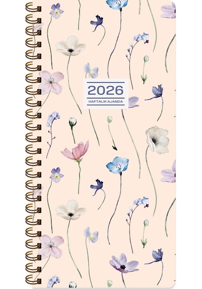 Keskin 2026-8 16 Haftalık Spiralli Cep Ajandası - Lavanta Bej
