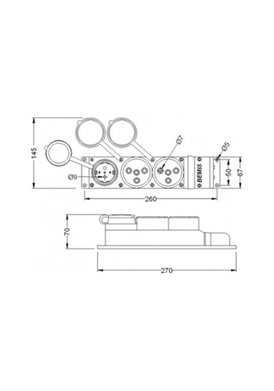 Bemis Kauçuk Priz Ip44 Grup 2x325 1x116A