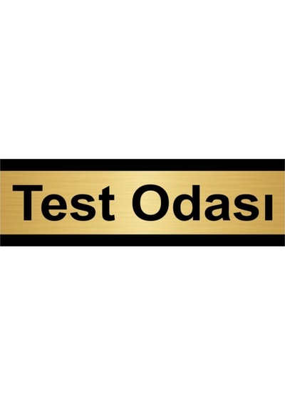 Test Odası 10x20cm Altın Renk Metal Yönlendirme Levhası