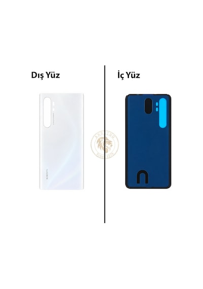Xiaomi Mi Note 10 Lite Buz Beyazı Arka Pil Kapağı Batarya Kapağı Lazer Kesim Back Cover Çok Renkli