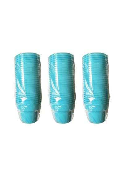 Omeyva Renkli Sert Mika Plastik Kristal Bardak - Turkuaz - 6 Oz / 180 Cc - 75 Adet