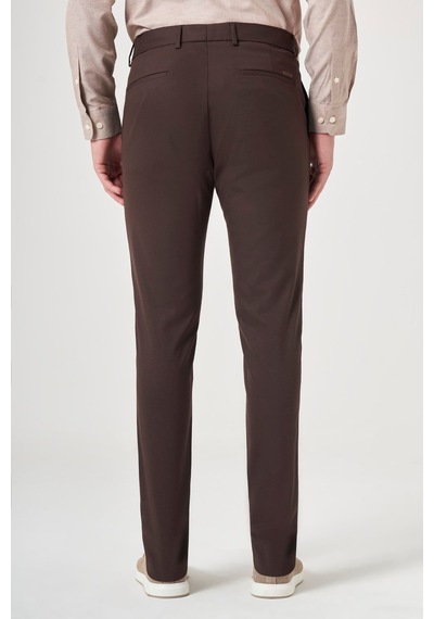 İmza Kahverengi Yan Cep Slim Fit Esnek Chino Pantolon 1003260154