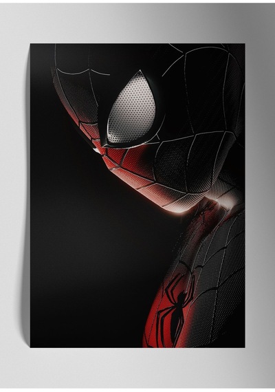 Metal Baskı Marvel Parlak Duvar Tablosu - Spiderman Örümcek Adam, 4k Kaliteli Parlak Baskı
