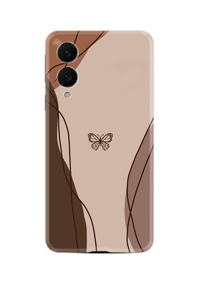 Samsung Galaxy Uyumlu S25 Edge Sm-s937b Kılıf Boutique Baskılı Resimli Kahve Kelebek Pcode -038