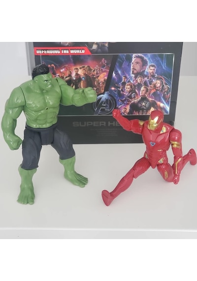 Avanger Hulk Demir Adam İron Man Işıklı 19 Cm Figür