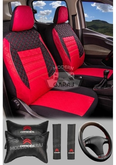 Citroen Berlingo Fitilli Koltuk Kılıfı Boyun Yastığı Kemer Konf