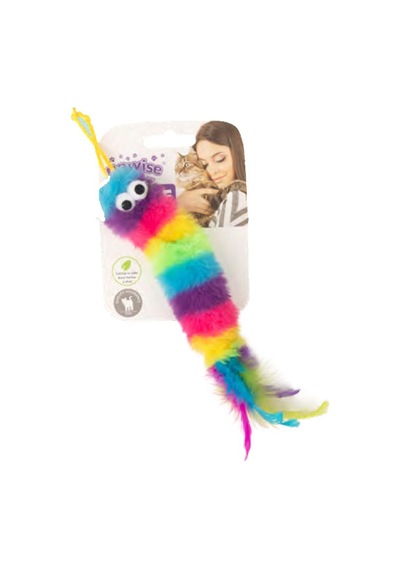 Pawise - 932 - Örgü Kedi Oyuncağı - Csmo-tex - Gökkuşağı Kurtçuk