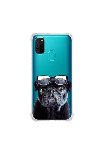 Samsung Galaxy M21 Uyumlu Köpek 3 Baskılı Şeffaf Köşe Korumalı Antişok Kılıf