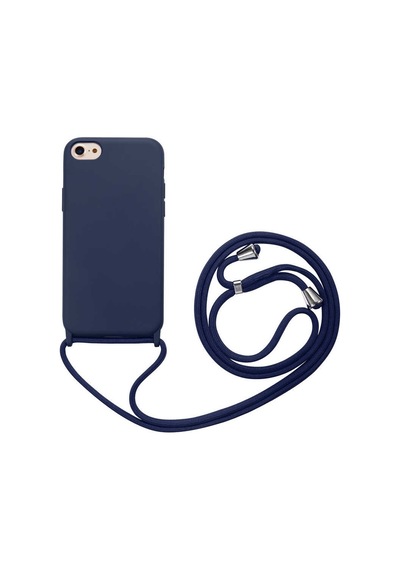 Kilifone - İphone 7 Uyumlu Kılıf İp Askılı Koruyucu Ropi Kapak - Lacivert - T15108