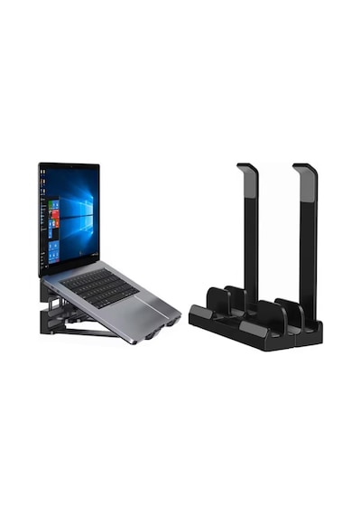 Mcstorey Laptop Stand Dikey Ve Eğimli 3 Slotlu Ayarlanabilir Masaüstü Organizer Telefon Tablet Uyumlu Kaymaz Silikon Pedli Ergonomik Masa Düzenleyici Pvc Tpu Alaşım Siyah Mcstorey Laptop Stand Dikey Ve Eğimli 3 Slotlu Ayarlanabilir Masaüstü Organizer Telefon Tablet Uyumlu Kaymaz Silikon Pedli Ergonomik Masa Düzenleyici Pvc Tpu Alaşım Siyah