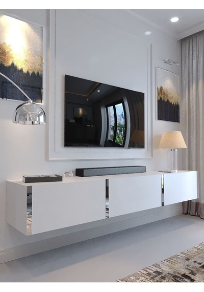 Karnaval Duvara Monte Tv Ünitesi - Sdm-1001-1 Beyaz Gold